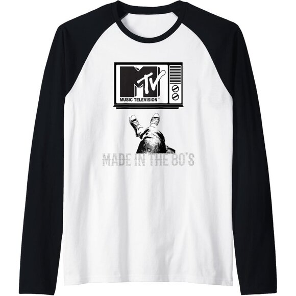 Tops - Unisex Black  Made in the 80s Vintage Graphic Shirt Retro Raglan Baseball Tee